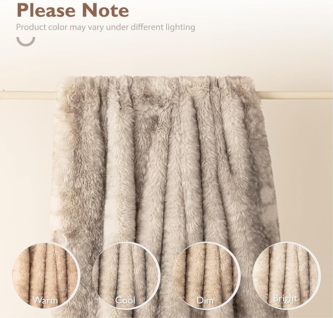 ALPHA HOME Blanket Soft Throw Blanket, Lightweight Fluffy Throw Blanket Twin Size, Luxury Home Decor Throw Blankets for Couch, Sofa, Bed, Wheat