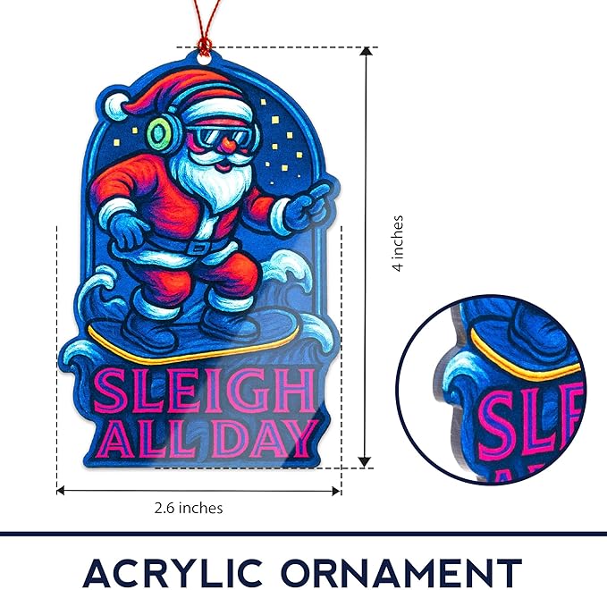 Funnyny Santa Ornaments - Christmas Tree Ornaments - Christmas Ornament 2025 - Acrylic Xmas Ornament - Christmas Ornament 2025 - White Elephant Gifts - Xmas Tree Funny Decoration