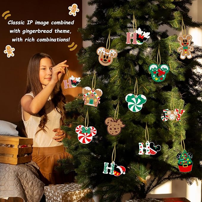 12pcs Christmas Tree Decorations Ornaments, Xmas Mouse Peppermint Candy Silicone Ornaments Hanging Pendant with Ropes for Christmas Tree Winter Holiday Party Crafts Stocking Stuffers Wreath Decor