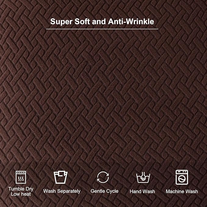 Genina Seat Covers for Dining Room Chair Seat Slipcovers Kitchen Chair Covers (Chocolate, 4 Pcs)
