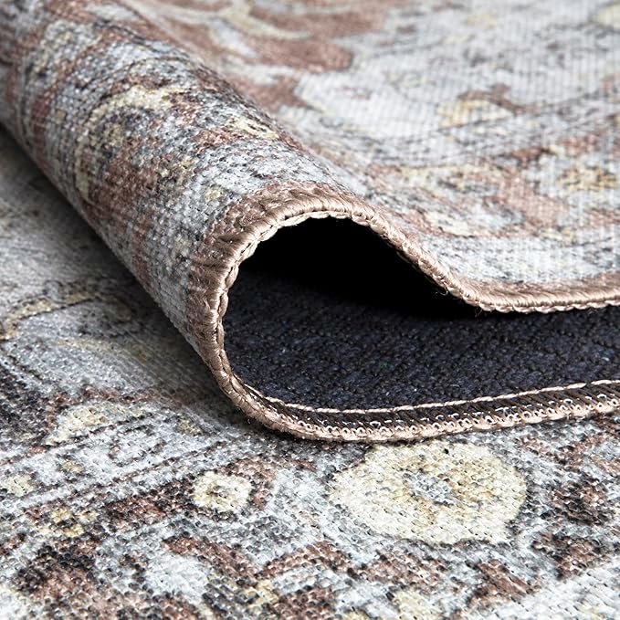 Bloom Rugs Washable Non-Slip 8' x 10' Rug - Blush/Beige Traditional Medallion Area Rug for Living Room, Bedroom, Dining Room, and Kitchen - Exact Size: 8' x 10'