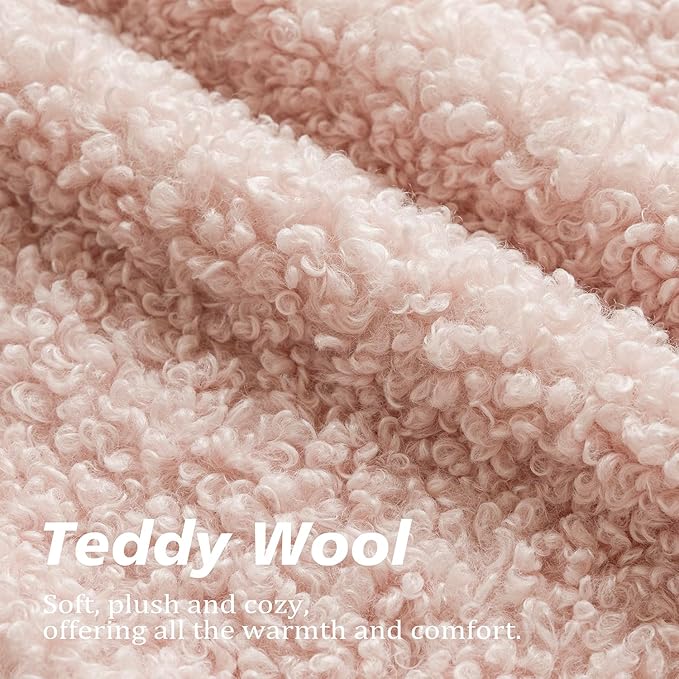 Foindtower 2 Pieces 16x16 Inch Light Pink, Faux Fur Throw Pillow Cover Accent Sherpa Furry Pillow Covers Fuzzy Soft Pillowcases Cozy Sheepskin Decorative Fleece Cushion Case for Bed Couch Living Room
