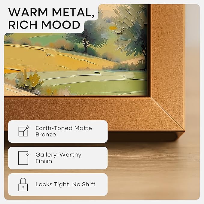 Homeforia Bronze Picture Frames 8x10, High End Metal 8 x 10 Photo Frame with Mat 5 x 7 Art, 10x8 Brass Frame Matted to 5x7 inch Print, 8by10 Wall or Tabletop Frames, Tempered Glass, Wall Kit, Set of 1