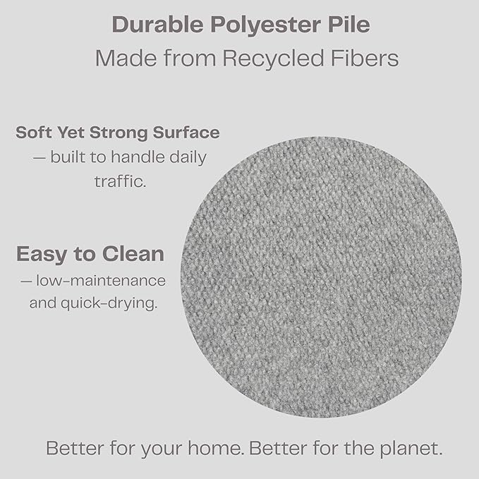 iCustomRug Hallway Runner Rug – 3x7ft Grey, Indoor/Outdoor, Non-Slip Rubber Backing, Low-Profile All-Weather Carpet, Non-Shedding & Easy Care, Entryway Mat Ideal for High Traffic Areas