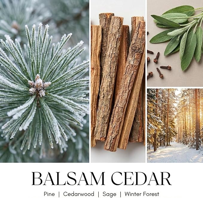 HomeLights Balsam Cedarwood Scented Candles | 34oz Soy Candles Industrial Chic 3-Wick Large Candle Jars | Ideal Candle Gifts for Events, Home Decor Stress, Relief & Relaxation