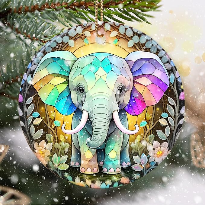 Touber Christmas Ornament, Elephant Christmas Ornaments for Tree, Christmas Tree Decor, Holiday Ornament