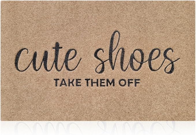 Indoor for Front Door Welcome Mat Outdoor Large 24"x 36" for Outside Home Entry Cute Shoes Door Entryway Non Slip Entrance Mats to Bedroom Bathroom Shoe Scraper Easy to Clean Doormat Brown