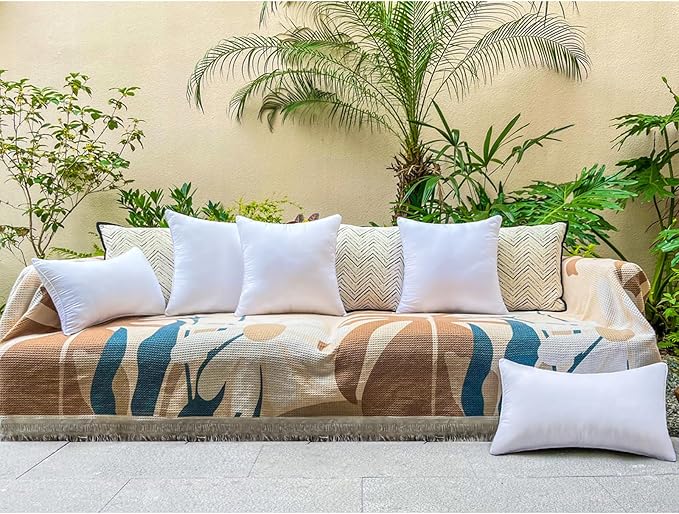 22x22 Outdoor Pillows,Pack of 2 Water Resistant Waterproof Large Pillow Inserts Decorative Stuffer for Sofa Patio Balcony Garden