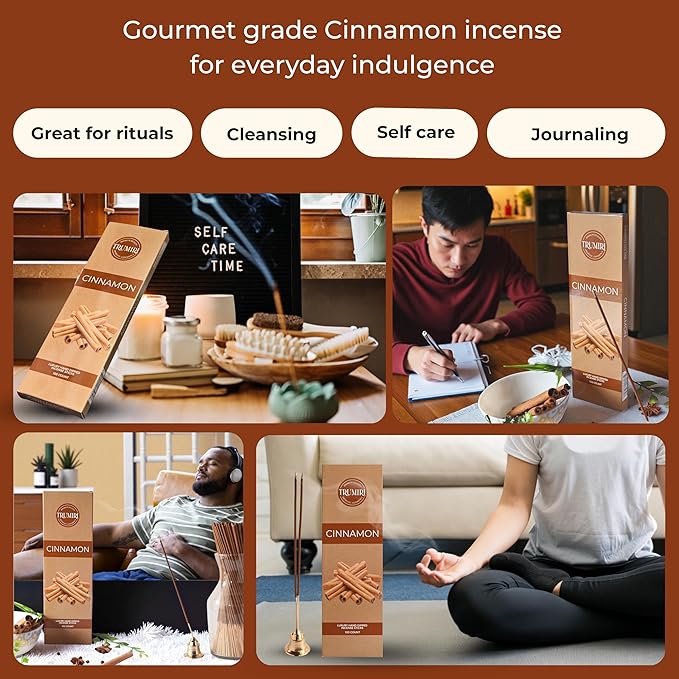 Cinnamon Incense Sticks - Pack of 100 Insence-Sticks - Incienso De Canela Made with Natural Inscent Ingredients - Scented Insense Non Toxic Incents