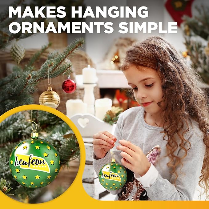 Leafeon Christmas Ornament Hooks 150 Pack - Gold Xmas Ornament Hangers - Suitable as Christmas Tree Decoration