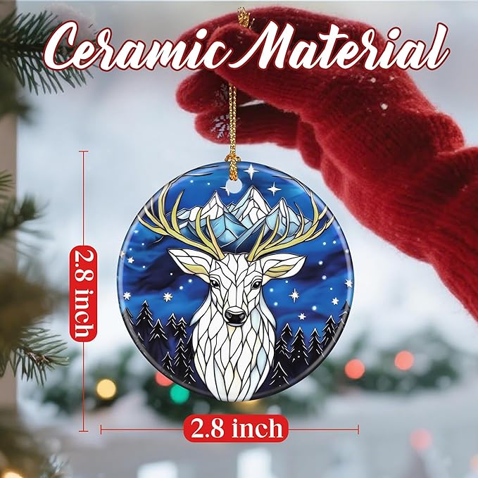 Christmas Ornaments, Dodosky 2.8in Ceramic Night Court Ornament, Xmas Decor, Christmas Tree Ornaments, Xmas Decorations for Tree, Holiday Ornament, Gift Ideas, Gifts for Women, Friend, Lover