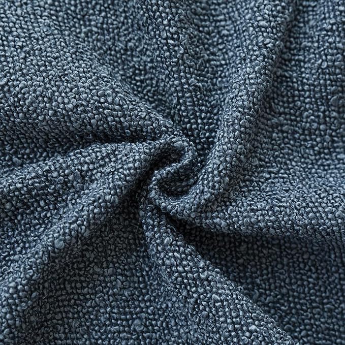 Foindtower Pack of 2, Decorative Textured Boucle Throw Pillow Covers Accent Solid Pillow Cases Cozy Soft Couch Cushion Case for Chair Sofa Bedroom Living Room Home Decor 22x22 Inch Dark Blue