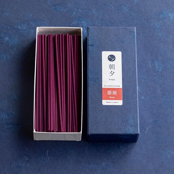 Asayu Japan Low Smoke Incense Sticks Rose Scent (40gr), Made in Japan Quality - Rose 40gr