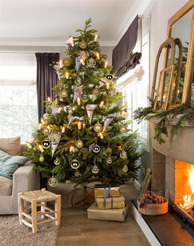 1.57" Gold Christmas Ornaments for Christmas Tree 36 Pcs Mini Shatterproof Balls Christmas Tree Decorations Small Xmas Ornaments Balls with Hanging Loop for Wedding Holiday Party Wreath Home Decor