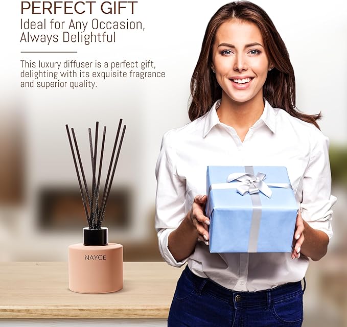 Nayce Luxury Reed Diffuser - Chianti Oud Orchard - Aromatherapy Essential Oil Diffuser Sticks - Hand-Poured in USA - Reed Diffusers for Home, Bathroom, Bedroom, Office Decor, Housewarming Gifts