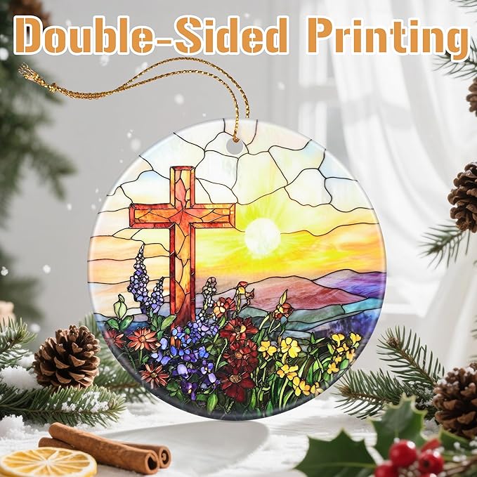 Religious Christmas Ornament, Christmas Tree Ornaments, Keepsake Ornaments, Holiday Decor, Cross Gift, Christian Gift, Religious Gifts, Holiday or Xmas Gifts
