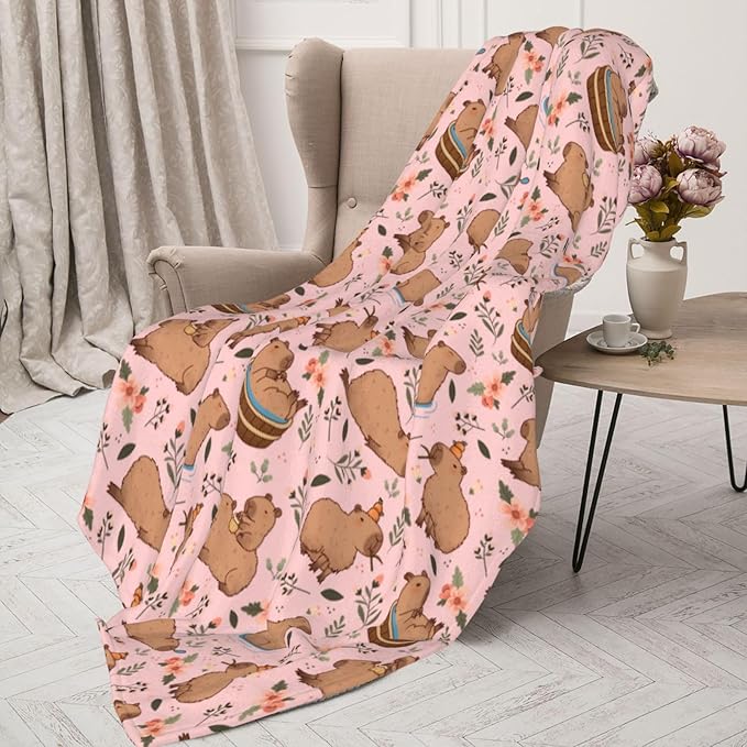 Capybaras Blanket Throw Blanket for Bed Soft Cozy Fluffy Couch Blankets Fleece Blanket Throw Gifts for Women Men Girls Boys 50"x40"