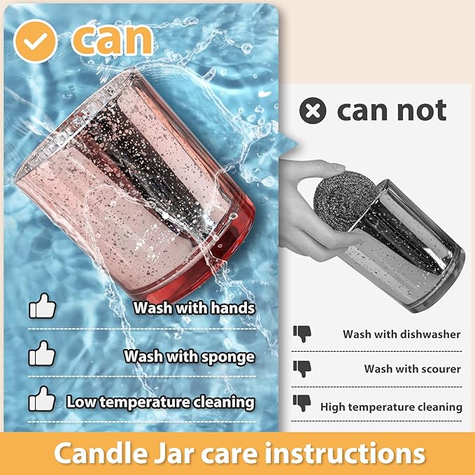 10 OZ Thick Candle Jars for Making Candles 15 Pcs, Empty Jars with Wood Lids for Candle Making, Sample Container, Rose Gold