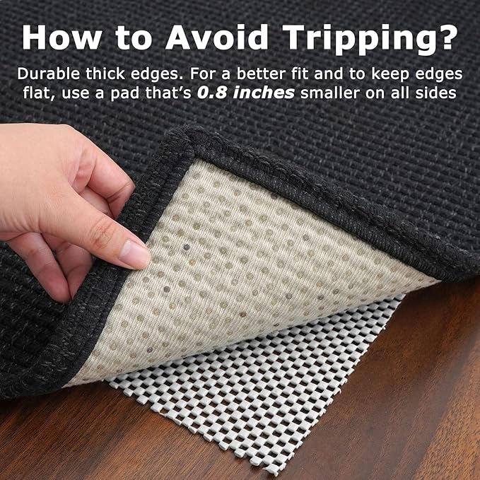 KOZYFLY Runners for Hallways 2x6 ft Washable Kitchen Runner Non Slip Rubber Backed Hall Runners Cotton Entryway Runner Rugs Floor Carpet for Indoor Backdoor Bedroom Kitchen, Black/Dark Grey
