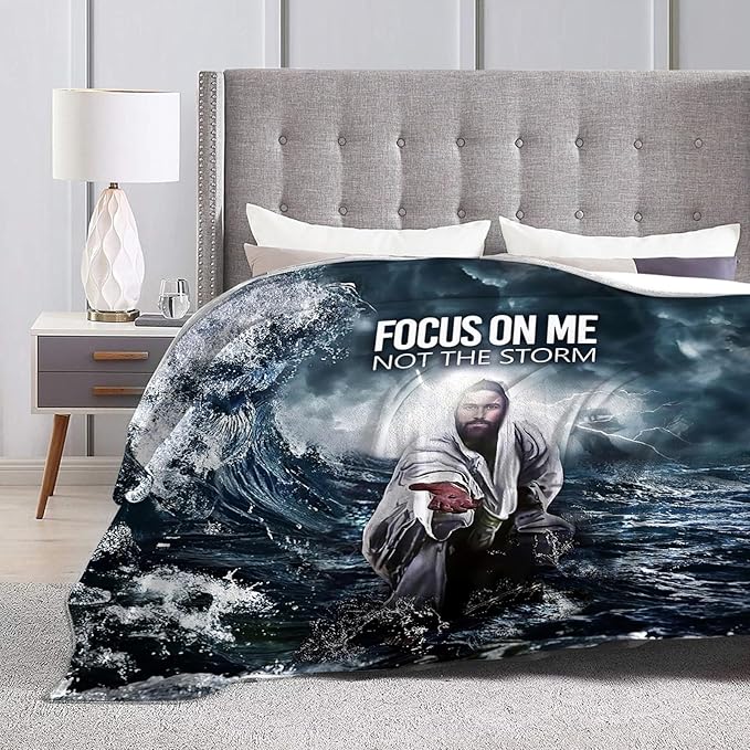 Tijuboni Christian Jesus Throw Blanket Religious Faith Gifts for Women Men Girls Boys Kids Adults Soft Flannel Fleece Blanket for Couch Sofa Bed Home Decor 50"x60"