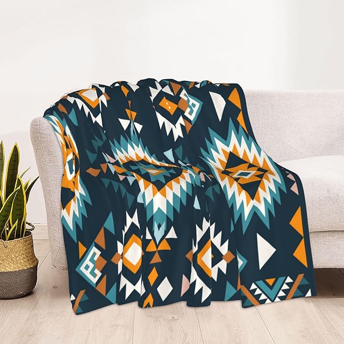Aztec Soft Throw Blanket Soft Plush Fleece Blankets Warm Cozy Lightweight Fuzzy Blanket for Bed Sofa Couch Home Decor 60"X50"