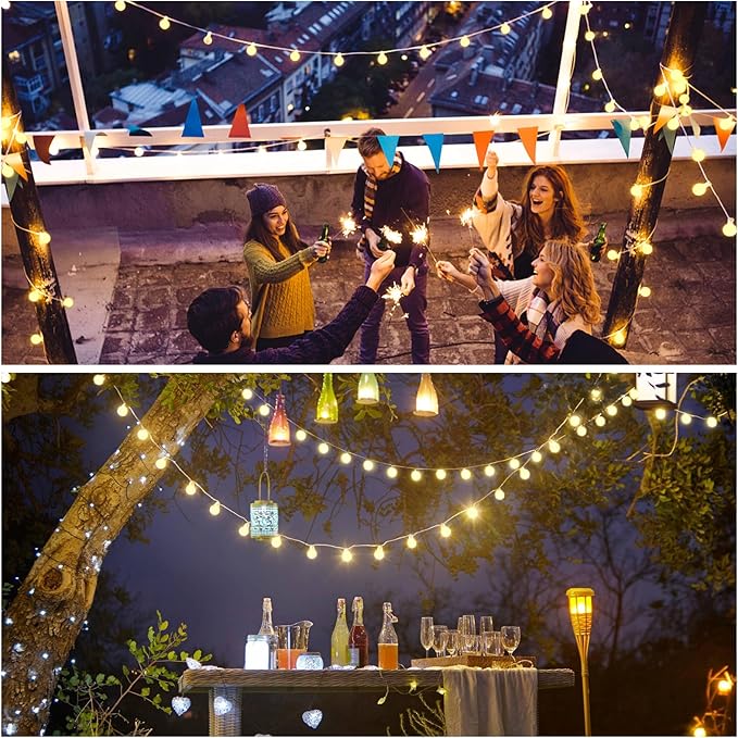 JMEXSUSS 100 LED Connectable Globe String Lights Indoor Bedroom, 33ft Warm White Christmas Lights Plug in with Remote, 8 Mode Hanging Fairy Lights Outdoor for Room Classroom Party Tree Christmas Decor