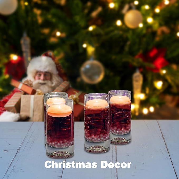 Aignis 24 Flameless LED Floating Candles, 3-Inch Plastic Battery Operated Tealights, Glow Time Over 120 Hours, Cozy Romantic White Light, Suitable for Pool/Bathtub/Hot Bath/Wedding Centerpiece Decor