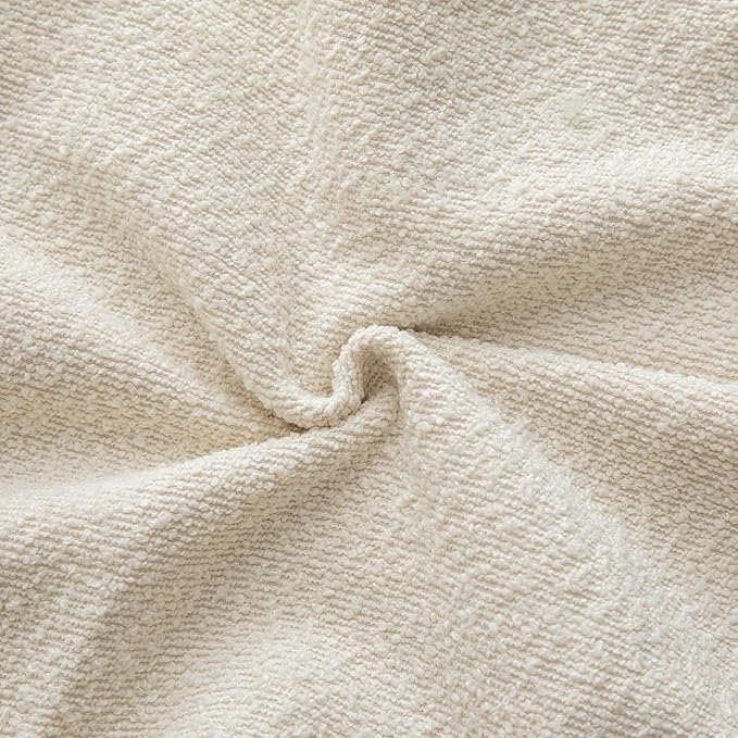 MANDIOO Pack of 2 Decorative Throw Pillow Covers Accent Solid Woven Textured Cushion Covers Pillow Cases Bedroom Living Room Sofa Home 16 x 16 lnch Beige