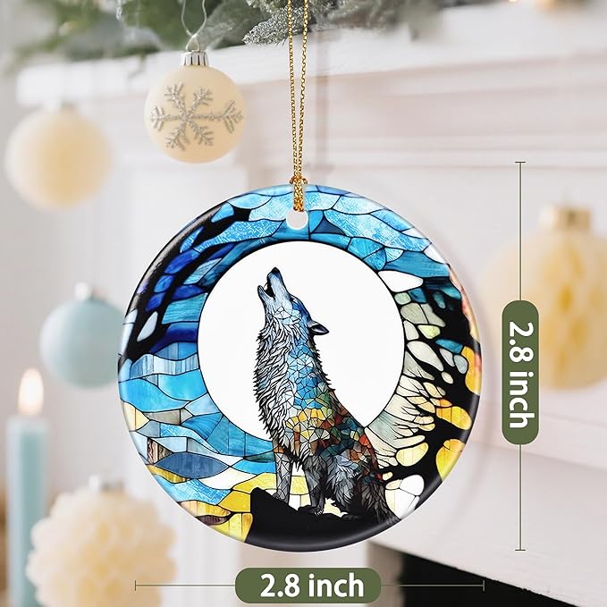 Wolf Christmas Decorations for Tree, Christmas Ornaments, Keepsake Ornaments, Holiday Decor, Xmas Gifts, Gifts for Wolf Lovers, Animal Lovers