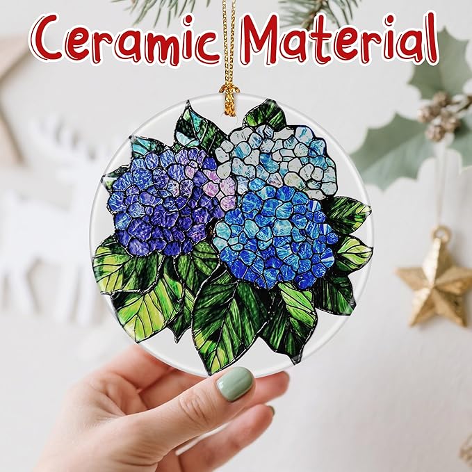 Vibrant Hydrangea Christmas Ornaments: Christmas Tree Decorations & Holiday Ornaments – Holiday Presents, Gift Ideas for Friends, Coworker, Family, Hydrangea Lover, and Flower Lover