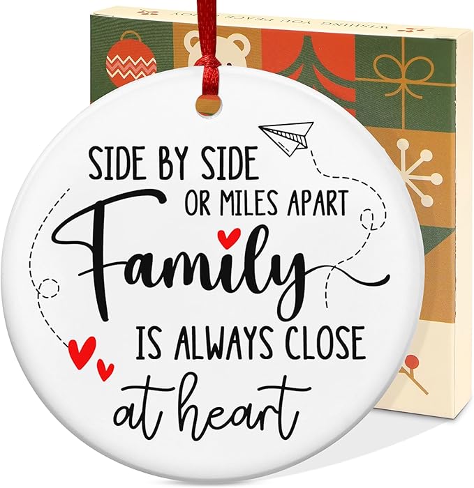 Christmas Ornament Gifts for Women Men - Ceramic Christmas Ornaments 2025 for Tree Decorations - Family Ornaments for Mom Dad Grandma Grandpa, Gifts for Sister Brother Friend Wife Husband