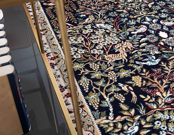 Unique Loom Narenj Collection Area Rug - Bristol (10' x 13' Rectangle, Navy Blue/ Beige)