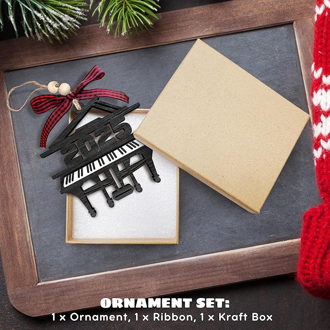 Piano Ornament - Piano Ornaments, Musical Ornaments for Christmas Tree - Music Gifts for Teacher, Players, Lovers - Music Lovers Gifts - 2 Layered Wood Ornament 2025