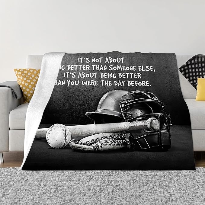 Tijuboni Baseball Sports Throw Blanket Baseball Gifts for Boys Girls Men Women Kids Adults Soft Flannel Fleece Blanket for Couch Sofa Bed Home Decor 60"x80"