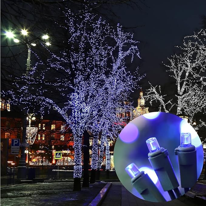 LAMPHOME 60 Count Blue - String Lights - LED Christmas Lights, Mini led Lights for Indoor Outdoor Home Holiday Party Wedding Independence Day Decoration