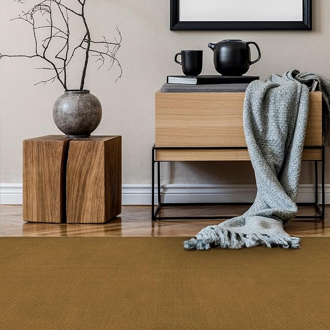 House, Home and More Skid-Resistant Carpet Indoor Area Rug Floor Mat - Bronze Gold - 2 Ft X 3 Ft - Non Slip Rubber Backing, Stain Resistant, Dog Friendly, Living Room Bedroom Kitchen Entryway