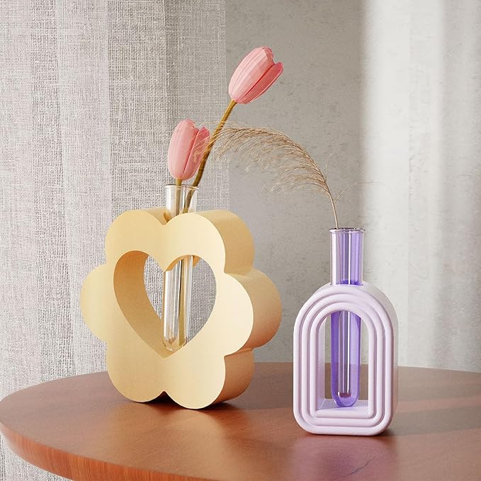 Vase Resin Molds with 3 Test Tube Arch Shape Silicone Vase Mold for Epoxy Resin Casting Hydroponic Flower Preservation DIY Wedding Centerpiece Home Decor (Arch Shape)