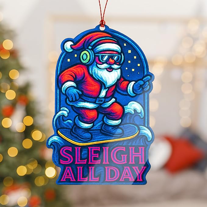 Funnyny Santa Ornaments - Christmas Tree Ornaments - Christmas Ornament 2025 - Acrylic Xmas Ornament - Christmas Ornament 2025 - White Elephant Gifts - Xmas Tree Funny Decoration