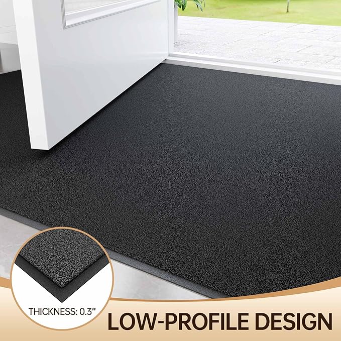 Amyracel Front Door Mat Indoor Outdoor Entrance, 36" x 72" All-Season Waterproof Doormat for Enterway, Heavy Duty Commercial Floor Mat, Fade Resistant, Rubber Back, Low Profile, Easy Clean