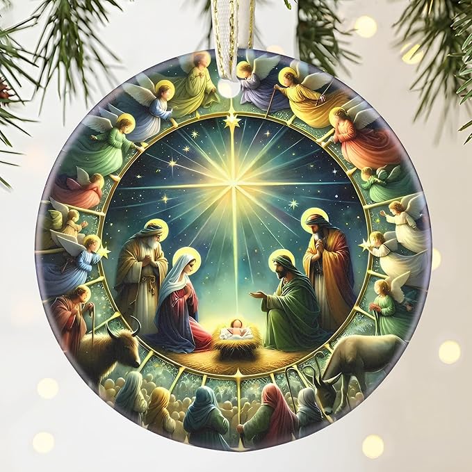 Nativity Christian Gift Ornament - Religious Christmas Tree Decor