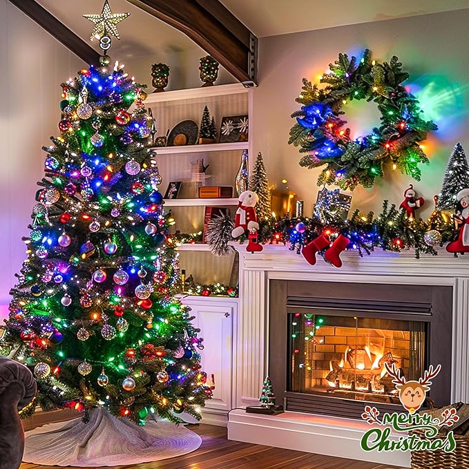 JMEXSUSS 168FT 600 LED Christmas Decor String Lights - 8 Modes Multicolor Christmas Lights Outdoor/Indoor Waterproof Plug-in Party Holiday Xmas Decorationsons