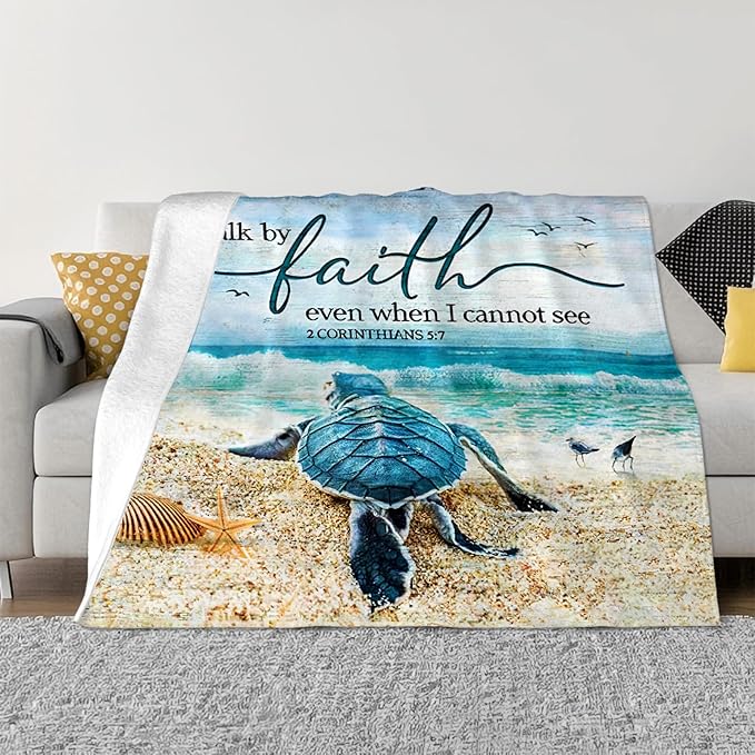 Tijuboni Sea Turtle Ocean Throw Blanket Beach Nautical Gifts for Women Men Girls Boys Kids Adults Soft Flannel Fleece Blanket for Couch Sofa Bed Home Decor 40"x50"