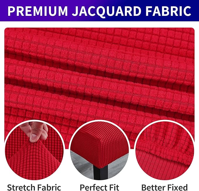 Howhic Stretch Chair Covers for Dining Room Set of 2, Removable Washable Dining Room Chair Covers, Dining Chair Slipcovers Seat Protector, Great for Home Decor and Banquet (Ruby, 4 Pack)