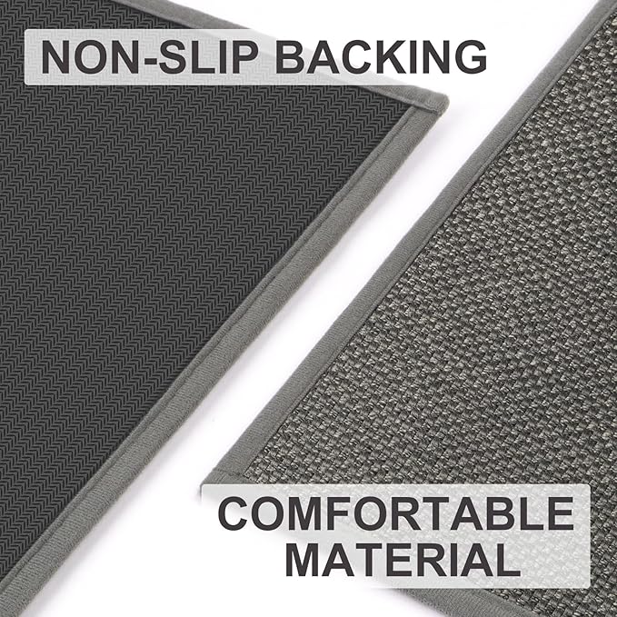 LEKEEPGO Door Mat 24"x47", Non Slip Door Mat Indoor Entrance, Rubber Backing Indoor Door mats Washable Absorbent Low-Profile Doormat Front Entryway Entry Resist Dirt Inside Door Mats, Grey