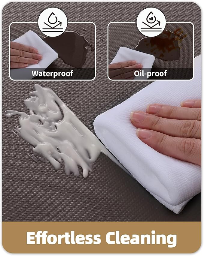 Color&Geometry 0.71" Extra Thick Anti Fatigue Cushion Kitchen Floor Mat,Easy Clean, Water & Oil Proof, Non Slip, Foam Padded Runner Rug for Front Sink,20"x 71" Brown (2.0 Version)