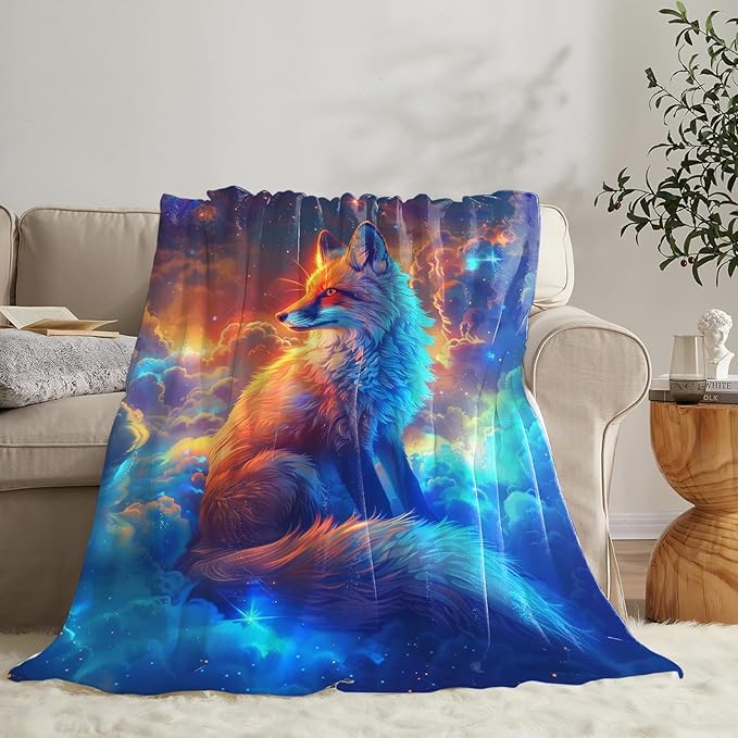 Tijuboni Fox Throw Blanket Fox Gifts for Girls Boys Women Men Kids Adults Soft Flannel Fleece Blanket for Couch Sofa Bed Home Decor 40"x50"