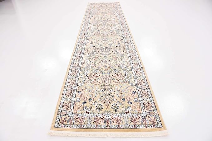 Unique Loom Narenj Collection Area Rug - Bristol (3' x 13' 1" Runner, Beige/ Blue)