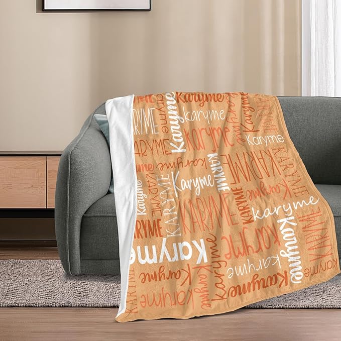 Personalized Name Blanket for Kids and Adult Customized Blanket for Boys Girls Baby Personalized Blanket and Throws Super Soft