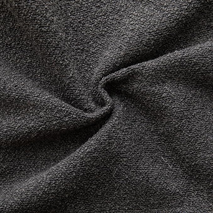 MANDIOO Pack of 2 Decorative Throw Pillow Covers Accent Solid Woven Textured Cushion Covers Pillow Cases Bedroom Living Room Sofa Home 24 x 24 Inch Dark Gray