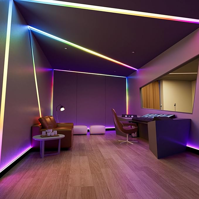 PAUTIX RGB Smart IC COB LED Strip Light Addressable 9.84ft/3m,UL-Listed DC24V Color Chasing Strip Light Multicolor Flexible Tape Lights Kit with Remote,for Cabinets,TV,Bedroom,Party DIY Decoration